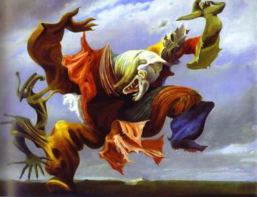 Max Ernst, "L'Ange du Foyer ou le Triomphe du Surréalisme" (1937), oil on canvas, 45 x 57 1/2 inches