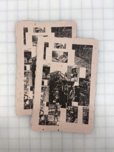 Sample of Kandis Williams prints on seed paper