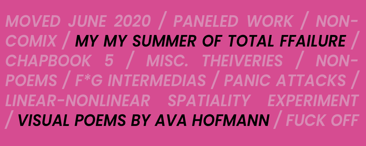 Ava Hofmann’s "MY MY SUMMER OF TOTAL FFAILURE" Book Cover