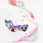 Pastel swirl of colors above the outline of a torso of a woman, below which hovers a cloud of purple, black, yellow, and red.