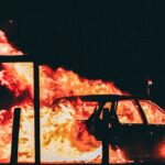 car engulfed in flames
