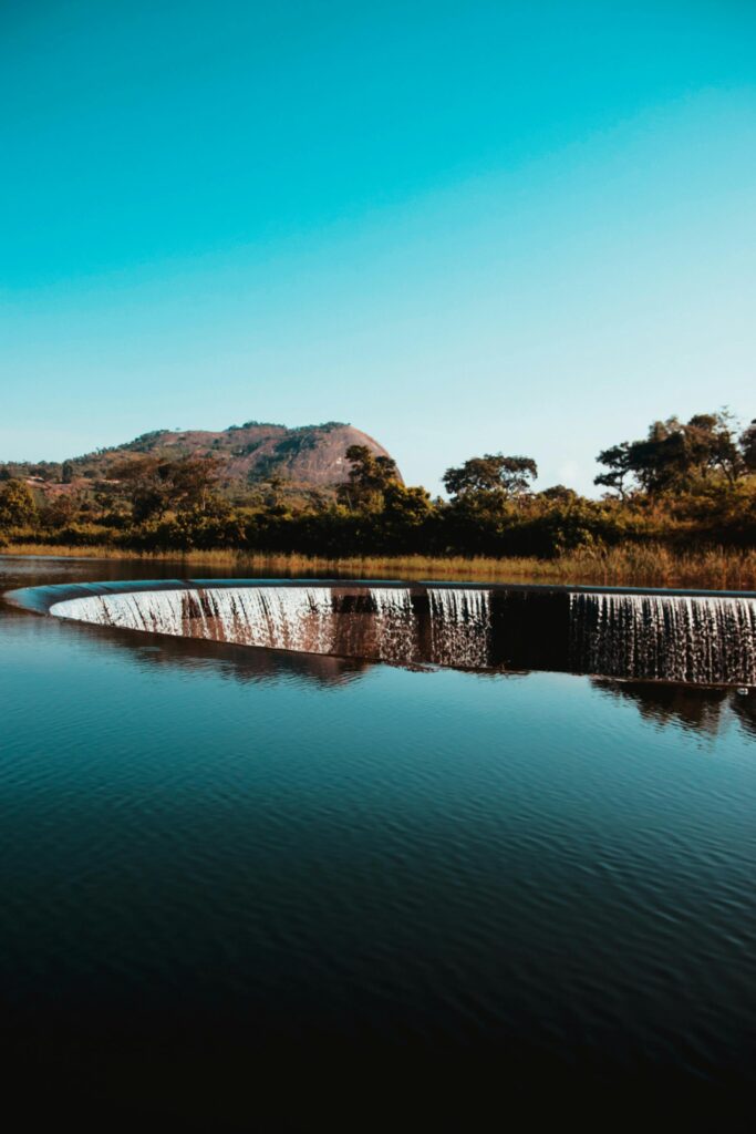 Photo of trees reflecting in water