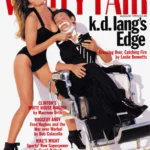 Super model Cindy Crawford gives musician k.d. lang a shave on this iconic Vanity Fair cover photo that says: k.d. lang's Edge
